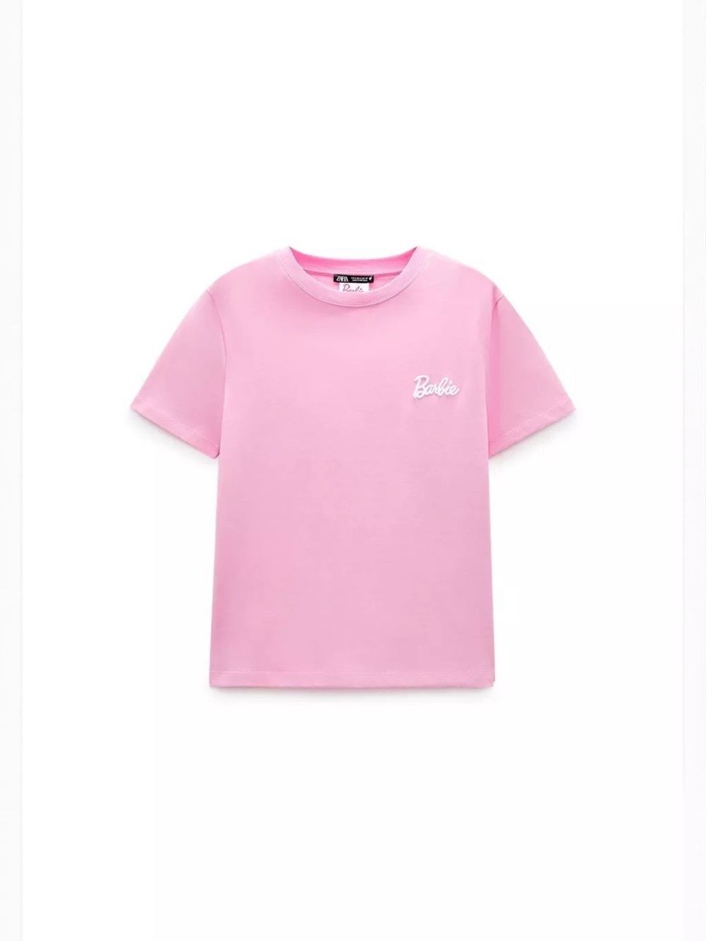 Zara x Barbie Limited Edition Pink Embroidered T-Shirt Size M